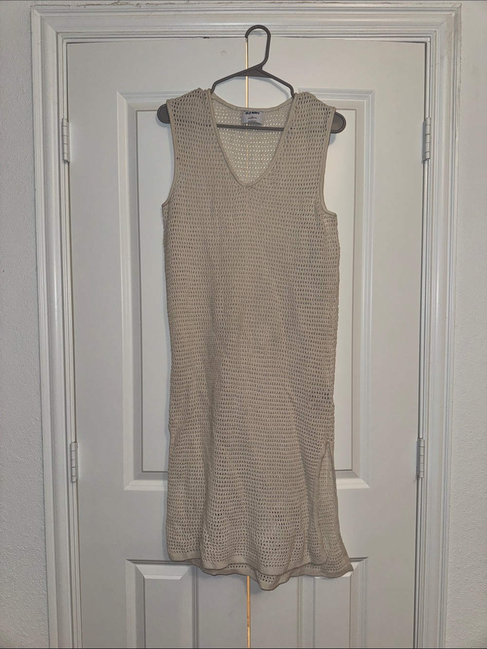 Old Navy Cream Sleeveless Knit coverup